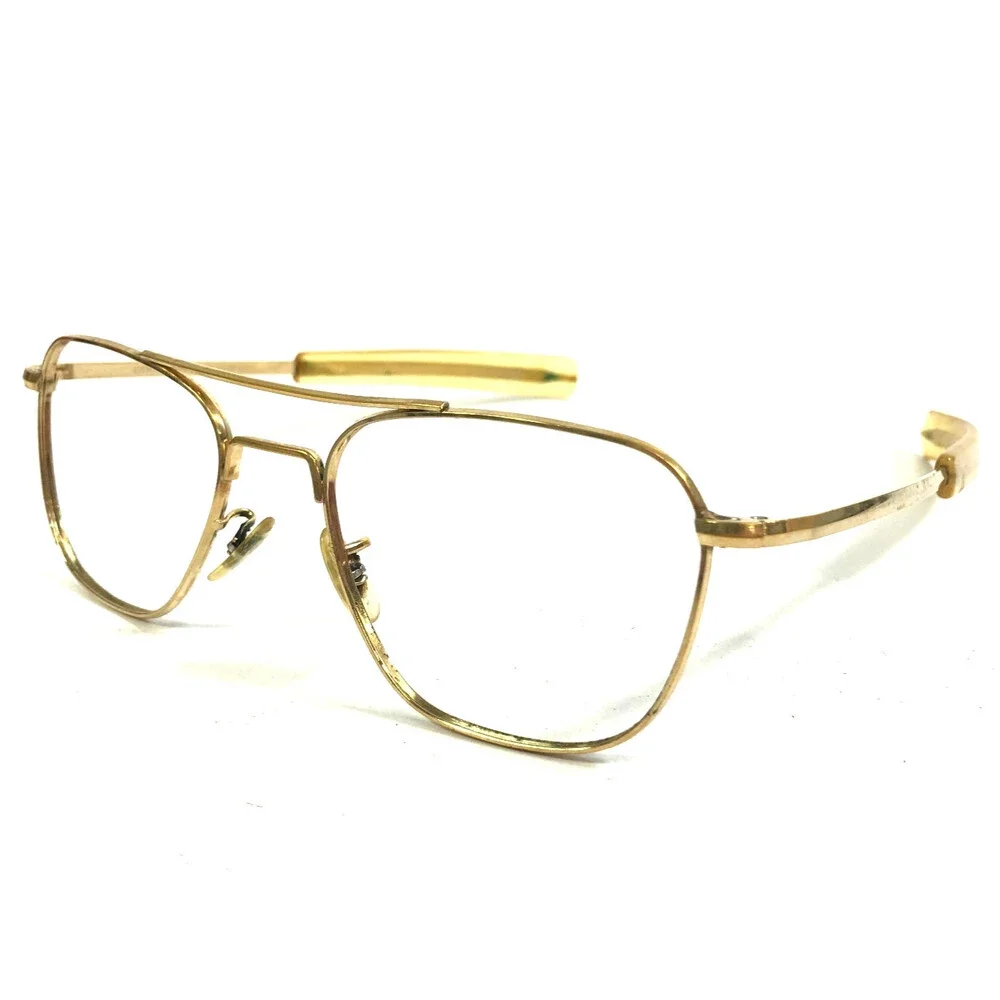 Vintage Command Sunglasses Frames USA 24K Gold Aviator Wire Rim 52-20-140